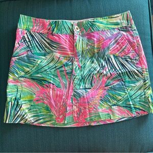 Lilly Pulitzer Pink and Green Tropical A-Line Skirt